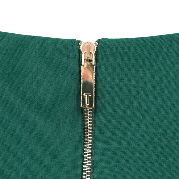 NWT Ted Baker Romolaa Peplum Shift Dress Short Sleeve Dark Green 1 US 4 - Picture 9 of 9